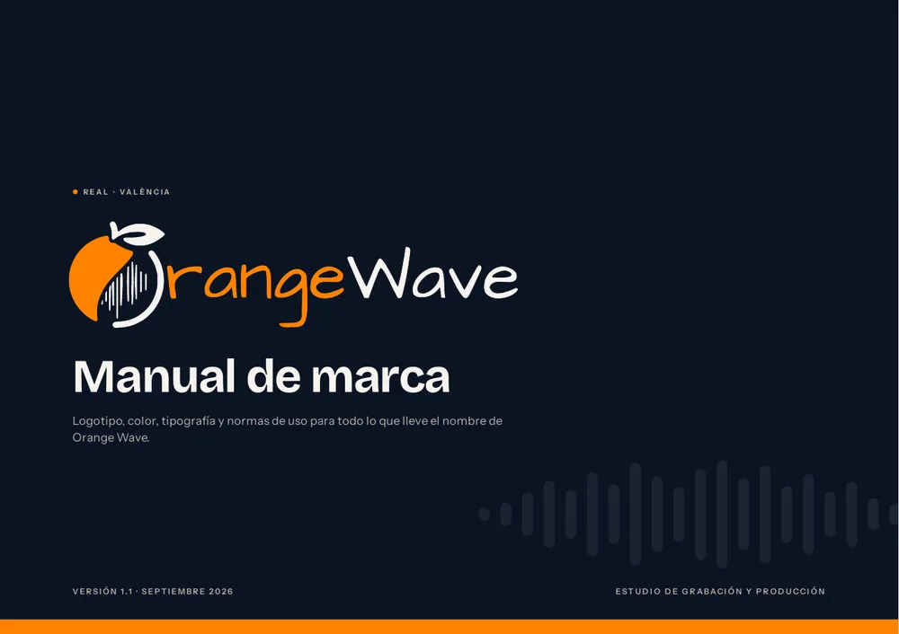 Portada del manual de marca d’Orange Wave